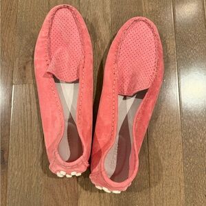 Women's Pink Suede Loafers